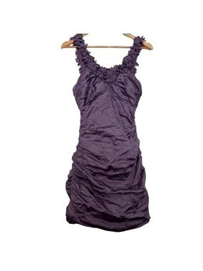 Stunning BCBGMAXAZRIA mini dress purple metallic dress silky bodycon wisteria 6